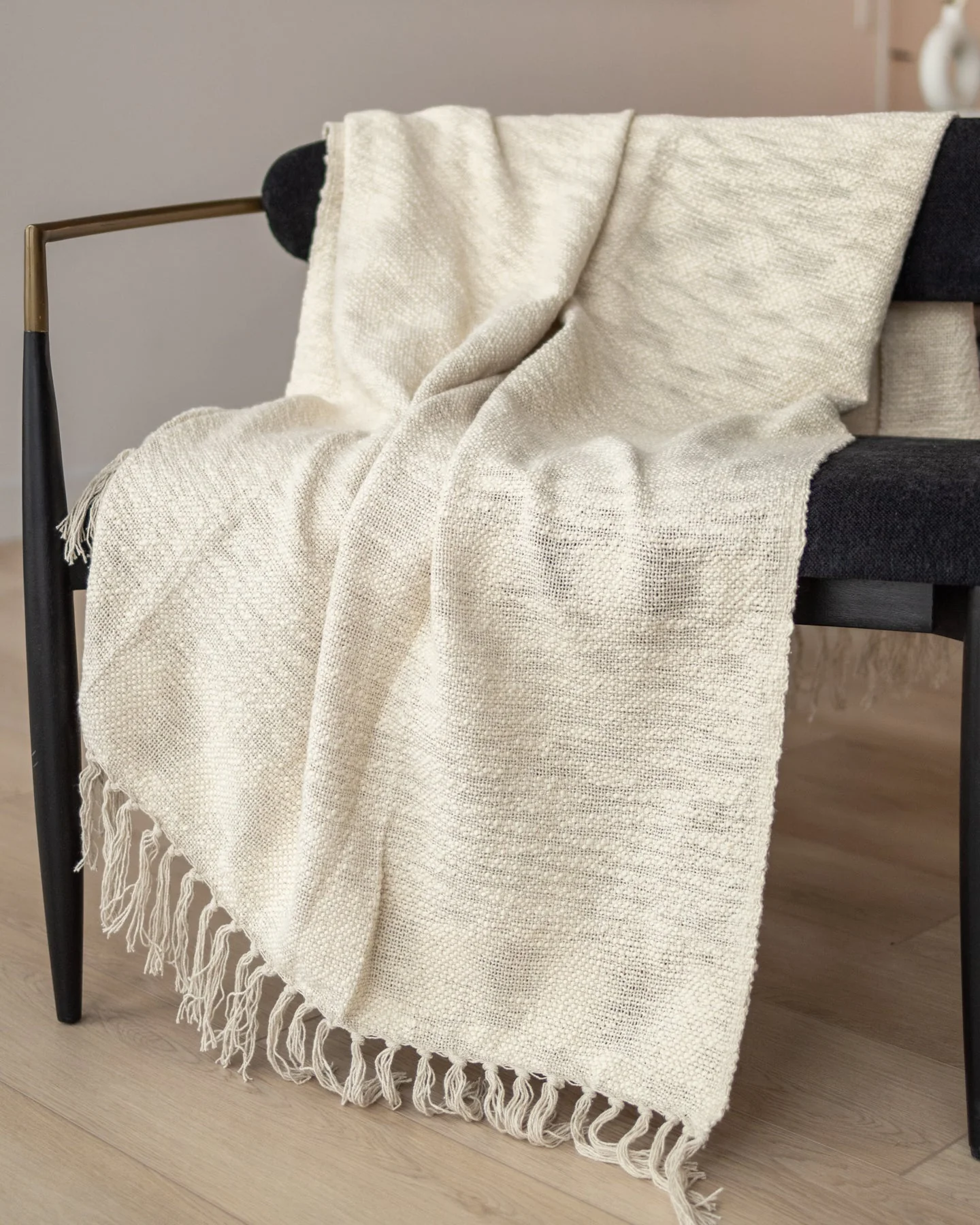 Allecra Organic Cotton Slub Knit Throw Blanket - Image 4