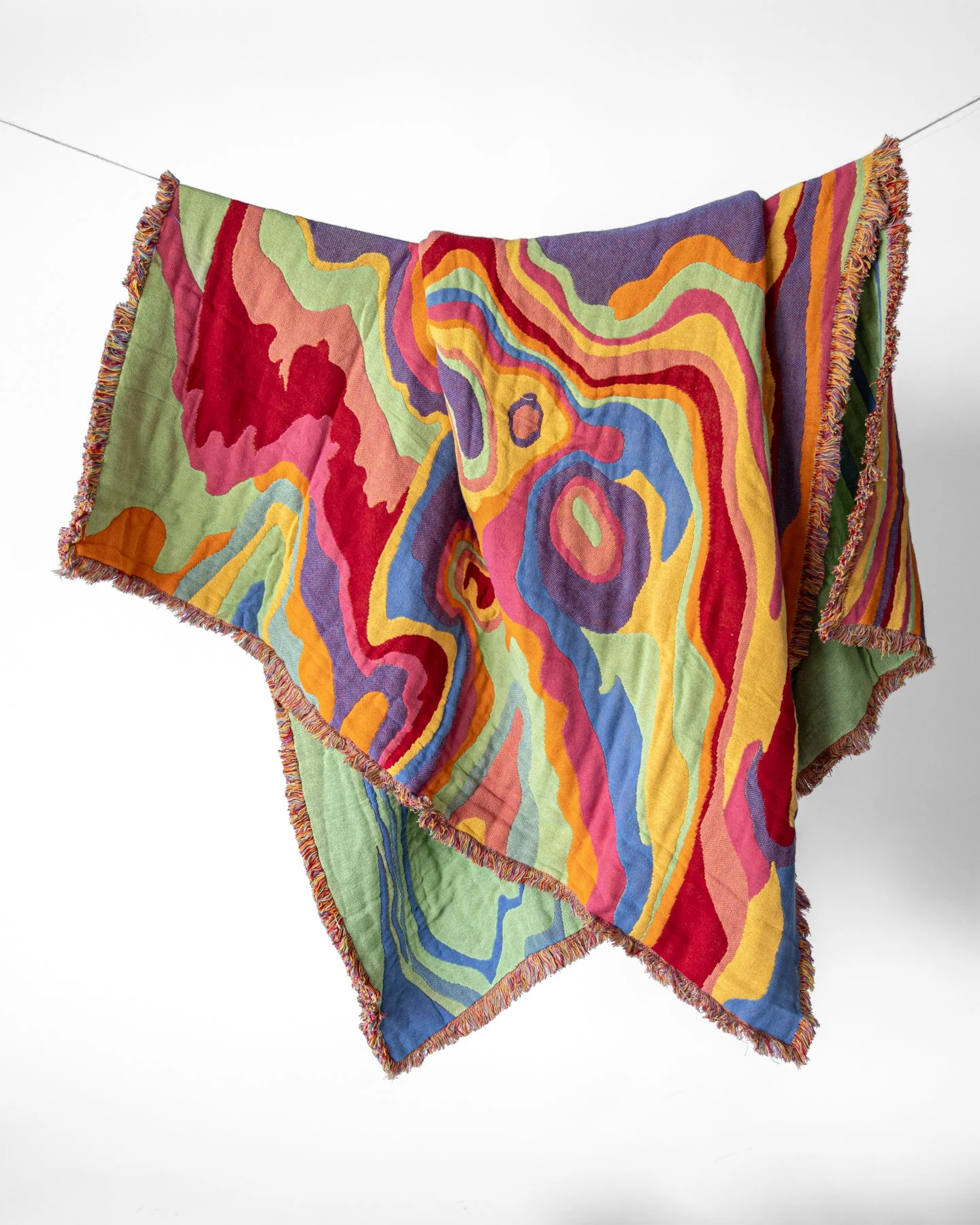 Bellows Abstract Organic Cotton Tapestry Throw Blanket - Image 6