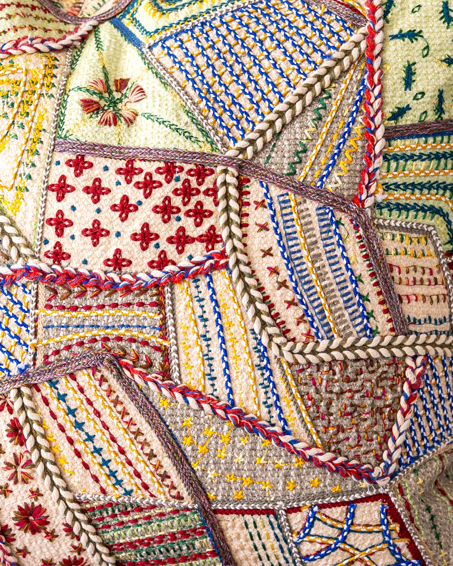 Benny Organic Cotton Patchwork Throw Pillow - Image 3