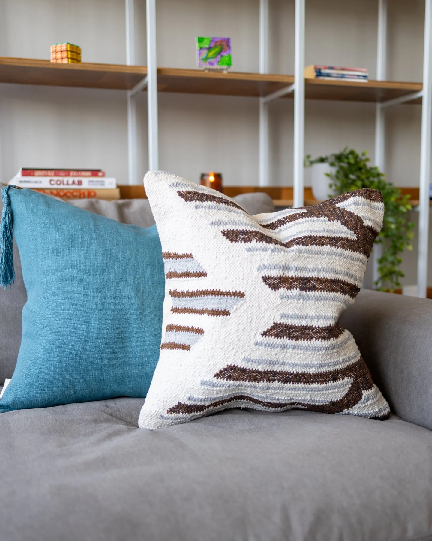 Croix Organic Cotton Kilim Throw Pillow - Image 3