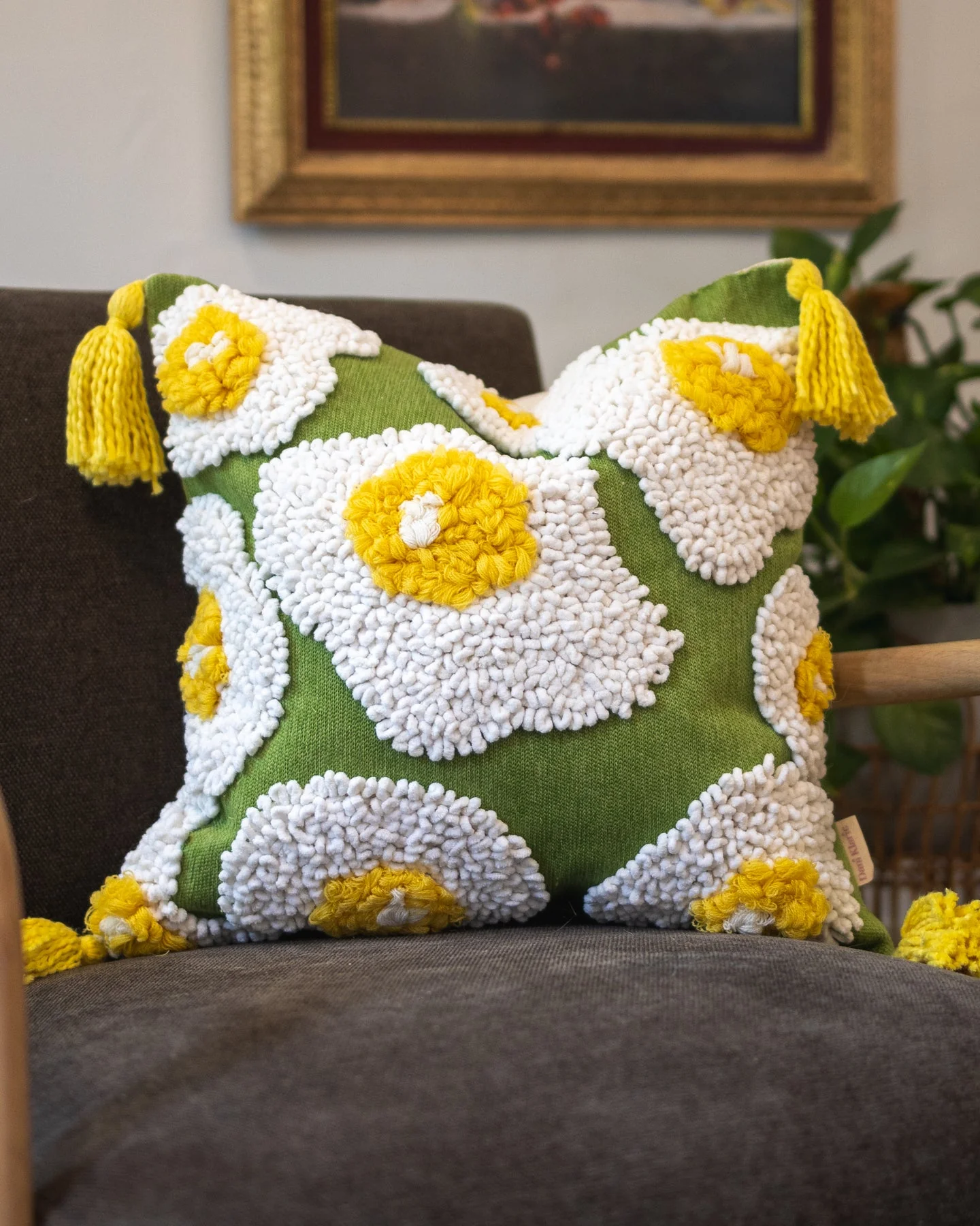 Eggie Organic Cotton Egg Throw Pillow - Image 3