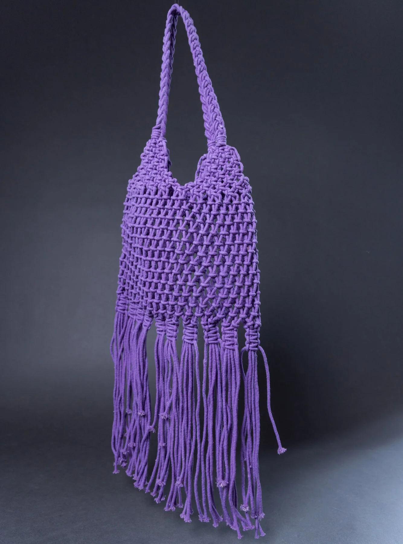Indi Macrame Shoulder Bag with Fringe - Image 3