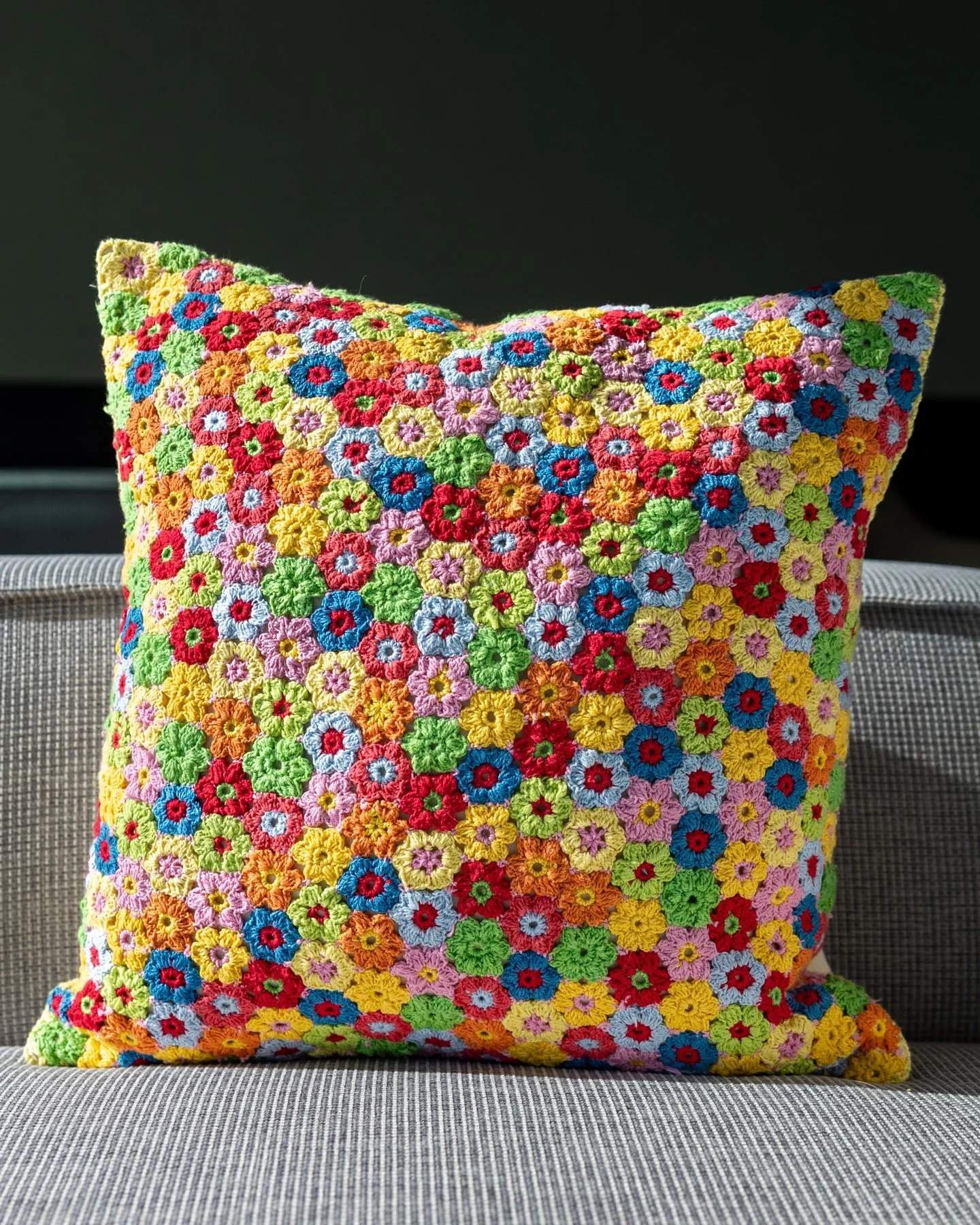 Lane Organic Cotton Abstract Crochet Throw Pillow