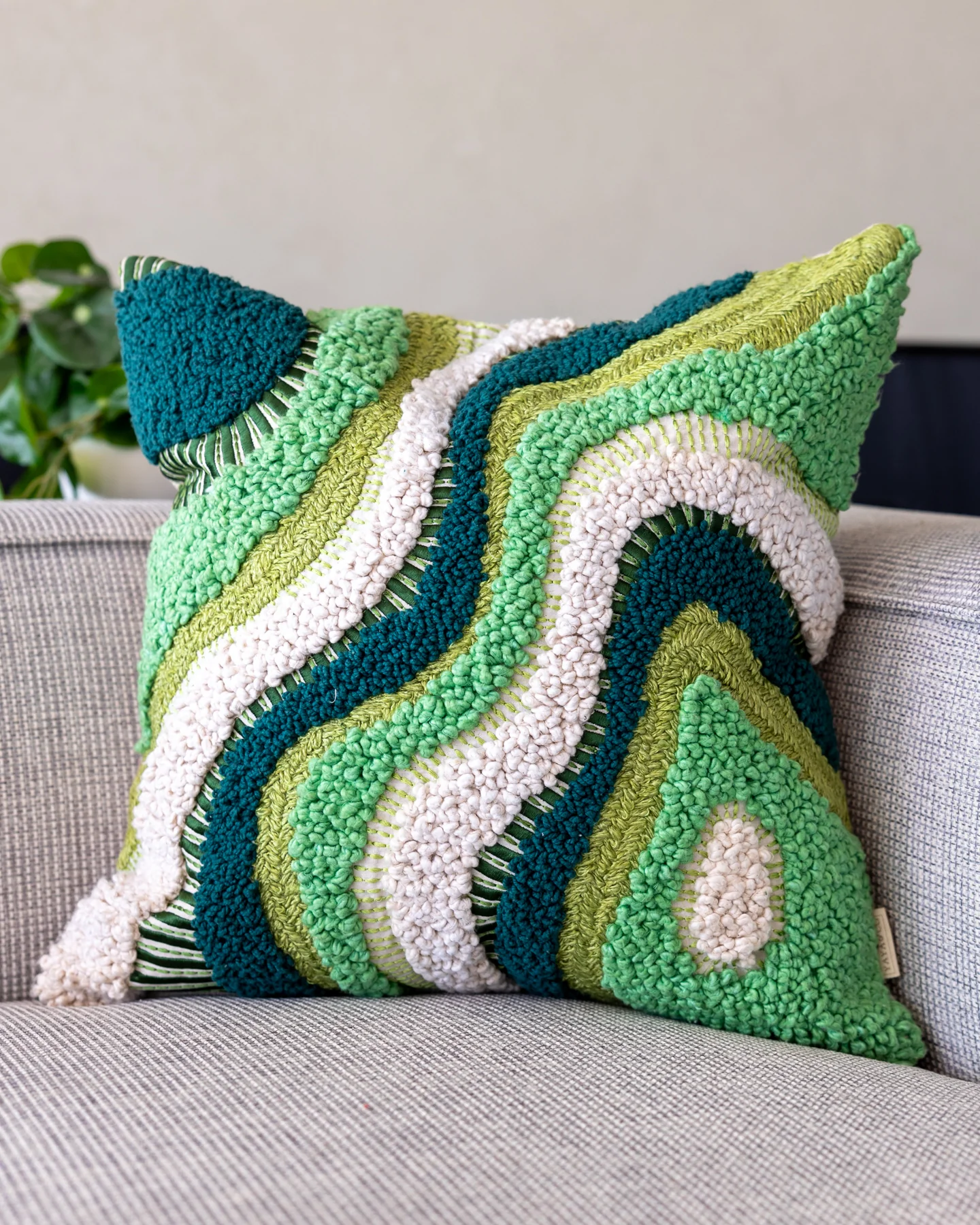 Liam Organic Cotton Abstract Throw Pillow