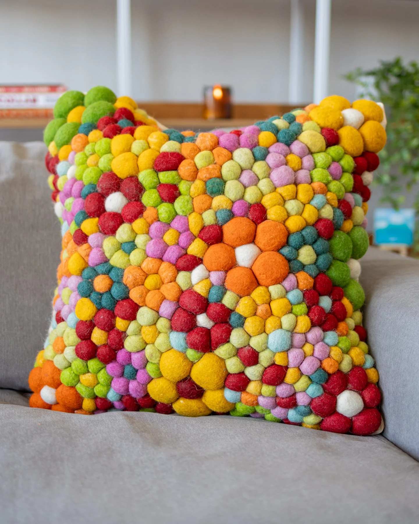 Lolly Organic Wool Abstract Throw Pillow - Image 3