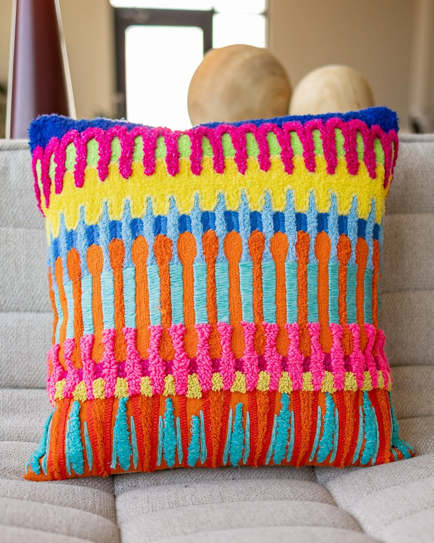 Roxy Organic Cotton Abstract Throw Pillow - Image 3