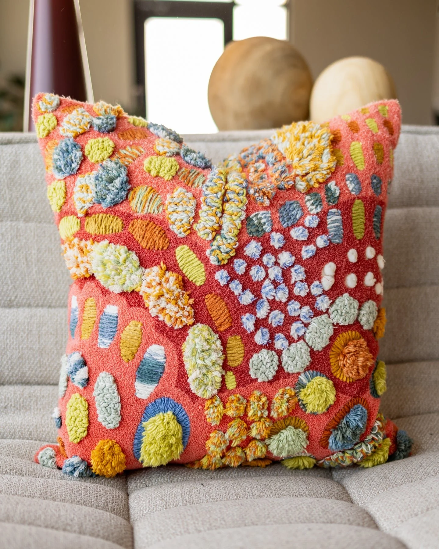 Thea Organic Cotton Abstract Throw Pillow - Image 2